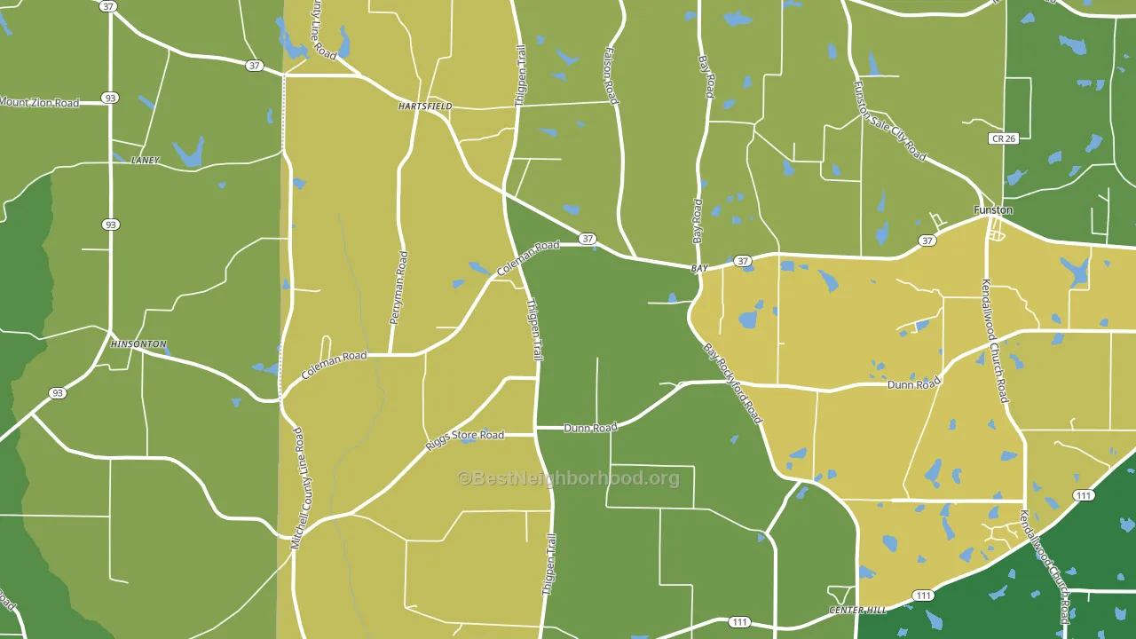 Hartsfield, GA block-group voter-turnout map