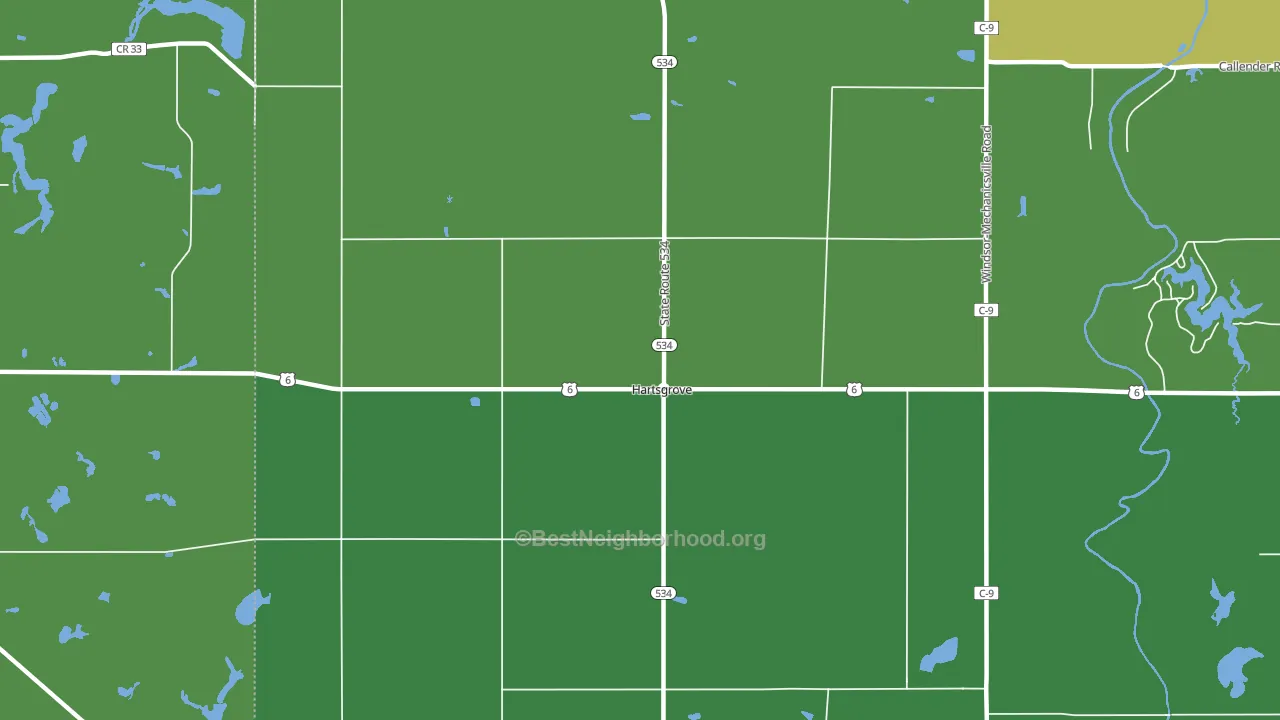 Hartsgrove, OH block-group voter-turnout map