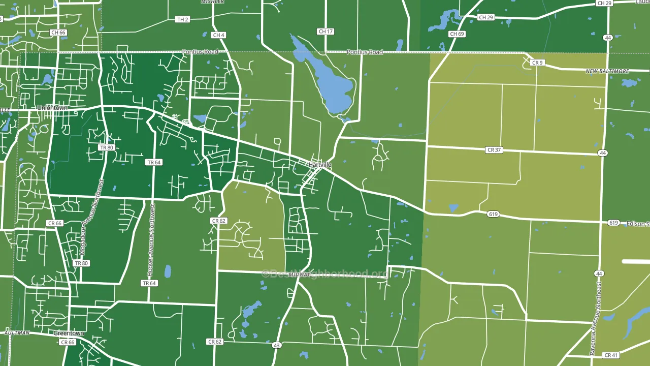 Hartville, OH block-group voter-turnout map
