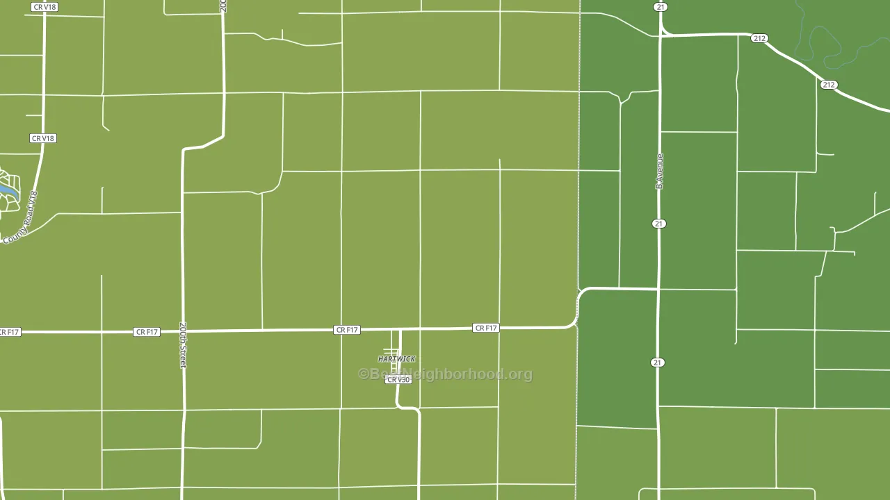 Hartwick, IA block-group voter-turnout map