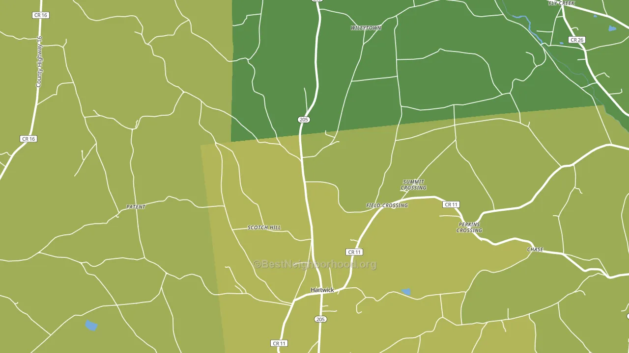 Hartwick, NY block-group voter-turnout map