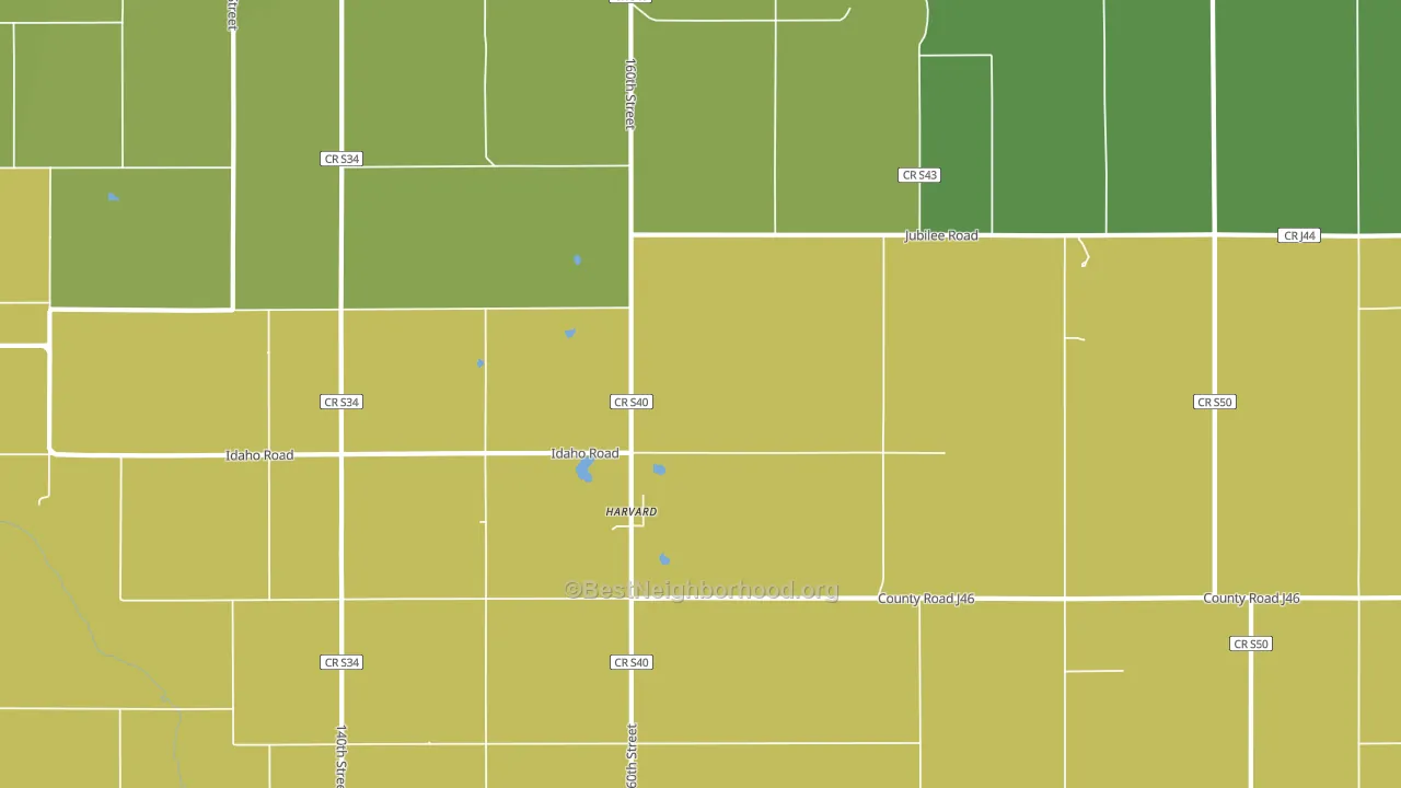 Harvard, IA block-group voter-turnout map