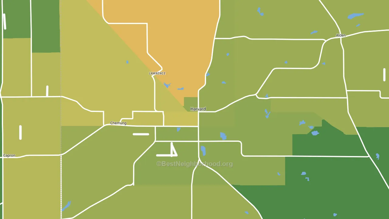 Harvard, IL block-group voter-turnout map