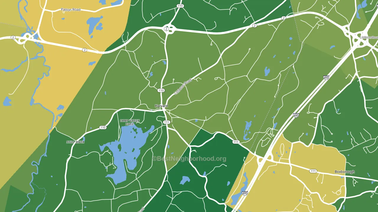 Harvard, MA block-group voter-turnout map