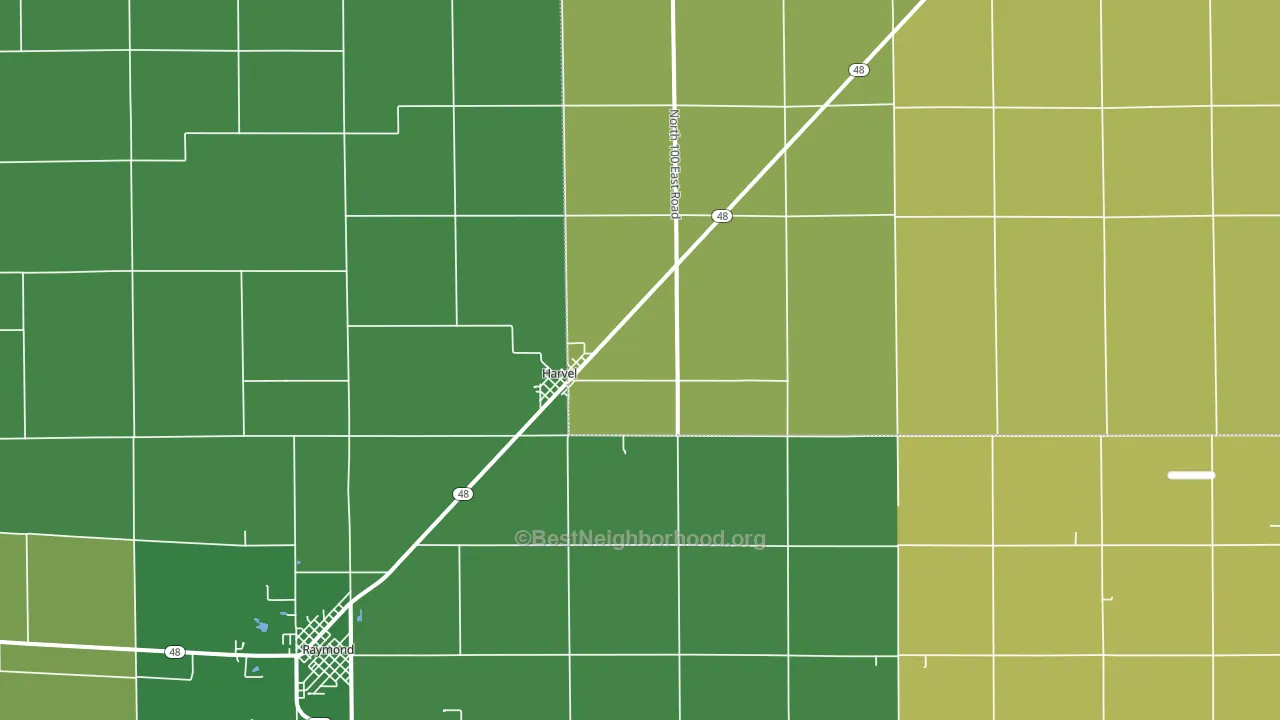 Harvel, IL block-group voter-turnout map