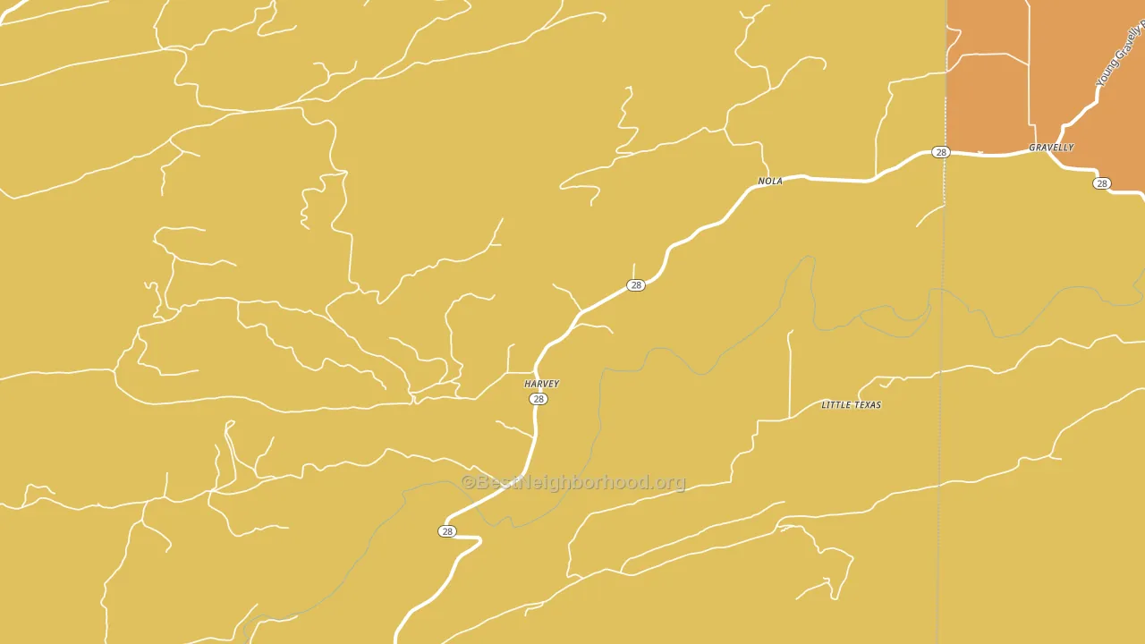 Harvey, AR block-group voter-turnout map
