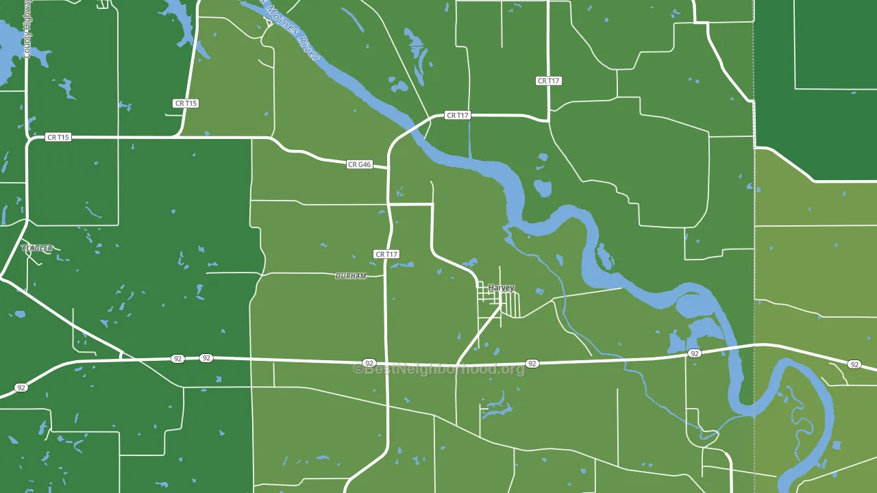 Harvey, IA block-group voter-turnout map