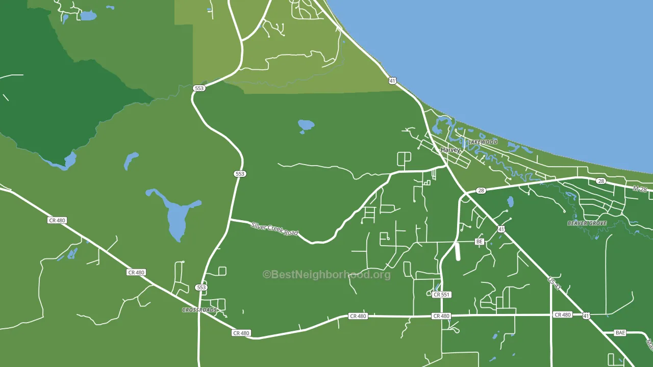 Harvey, MI block-group voter-turnout map