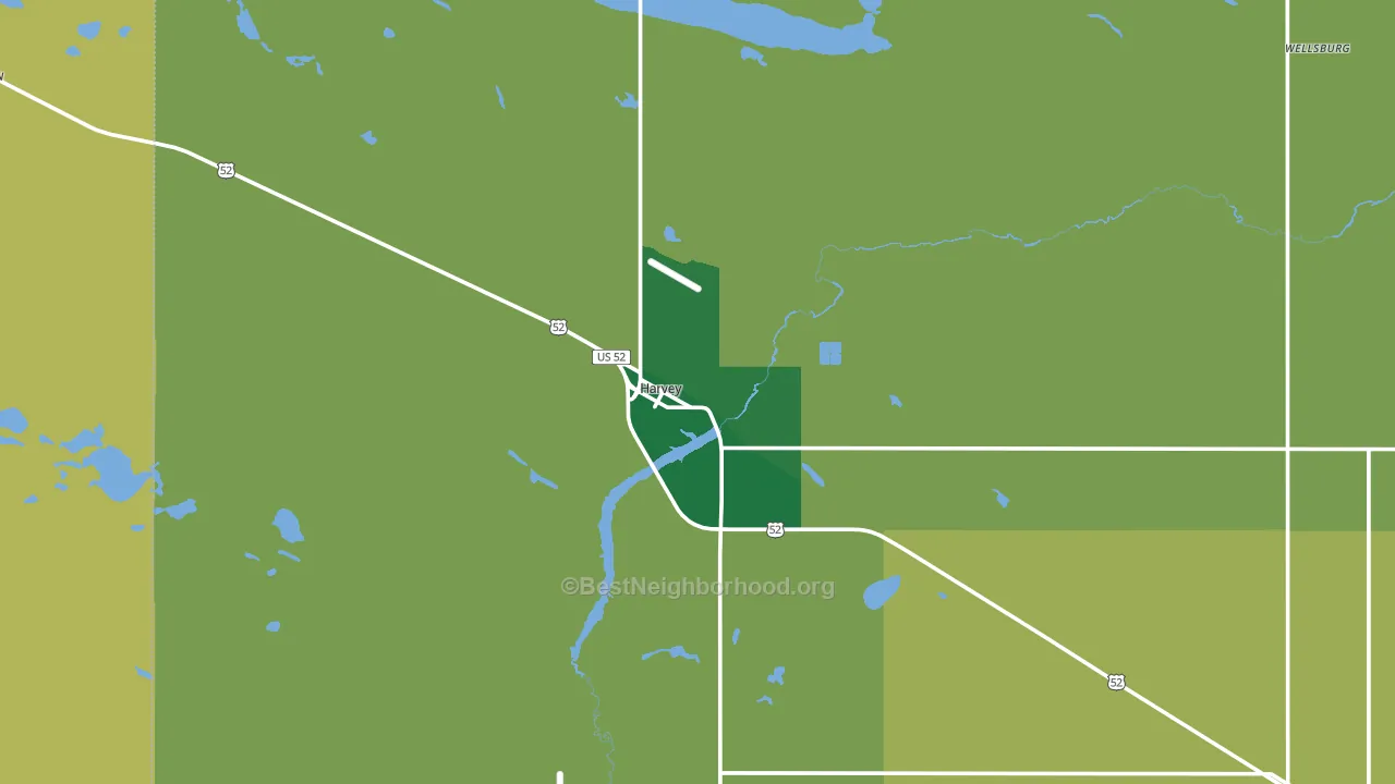 Harvey, ND block-group voter-turnout map