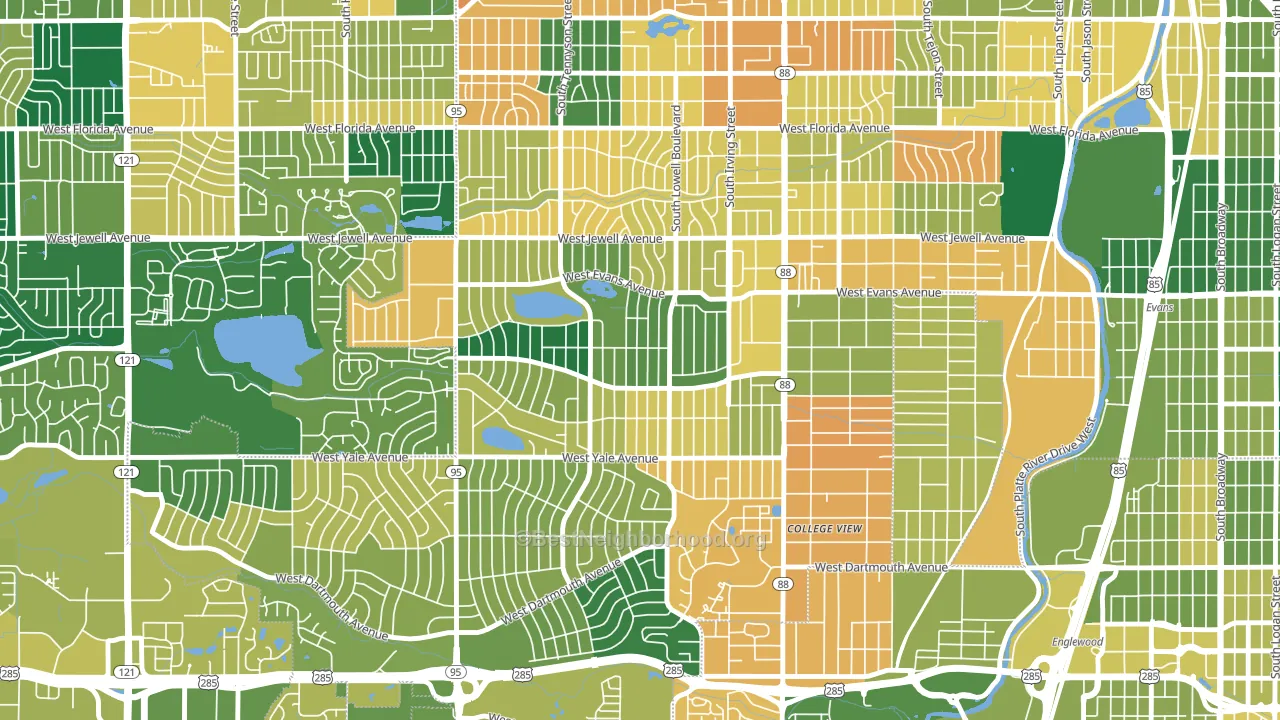 Harvey Park, Denver, CO block-group voter-turnout map