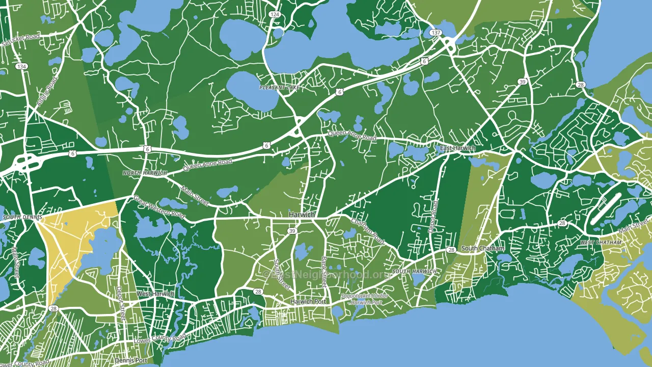 Harwich, MA block-group voter-turnout map