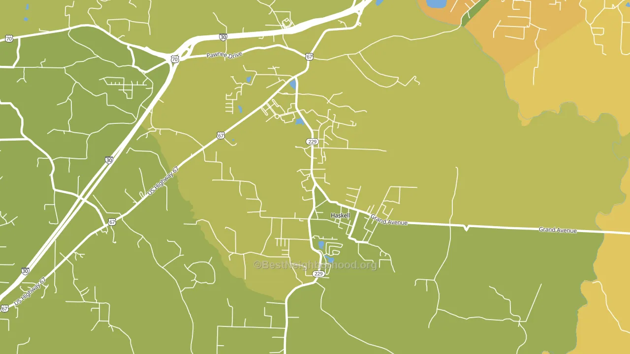 Haskell, AR block-group voter-turnout map