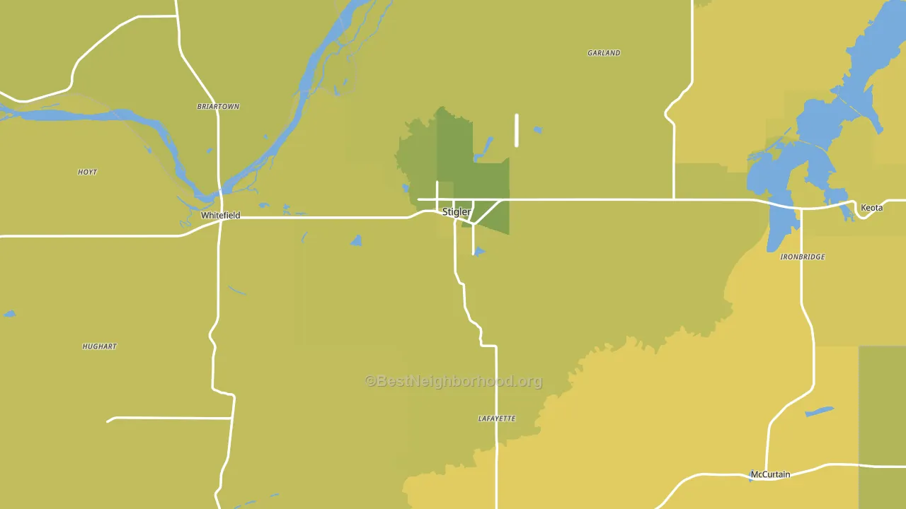 Haskell County, OK block-group voter-turnout map