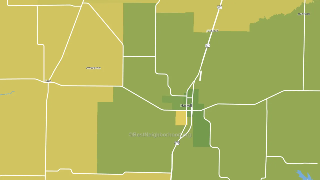 Haskell County, TX block-group voter-turnout map