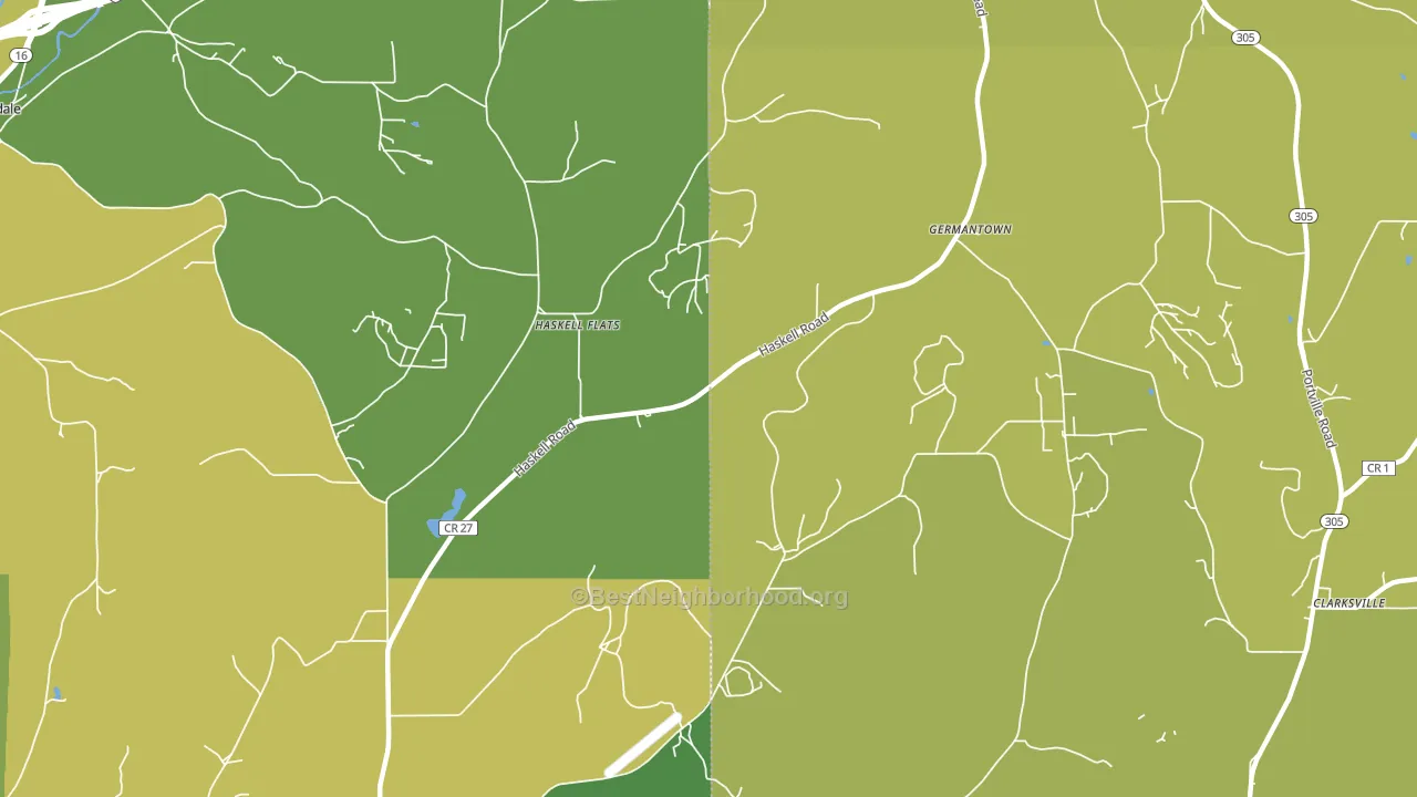 Haskell Flats, NY block-group voter-turnout map