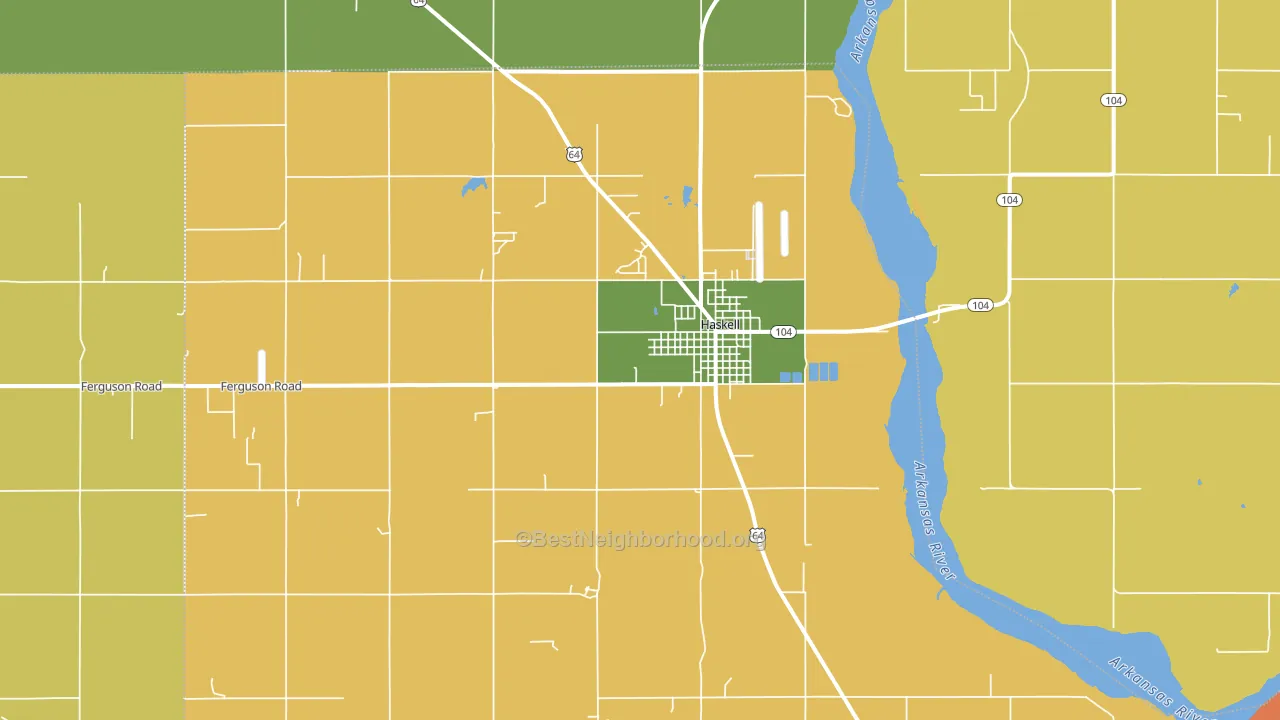 Haskell, OK block-group voter-turnout map