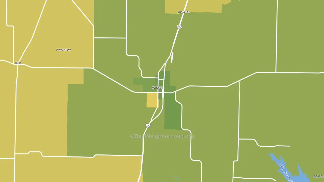 Haskell, TX block-group voter-turnout map