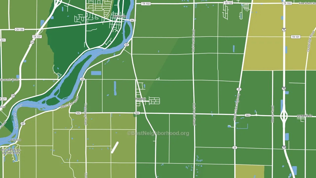 Haskins, OH block-group voter-turnout map