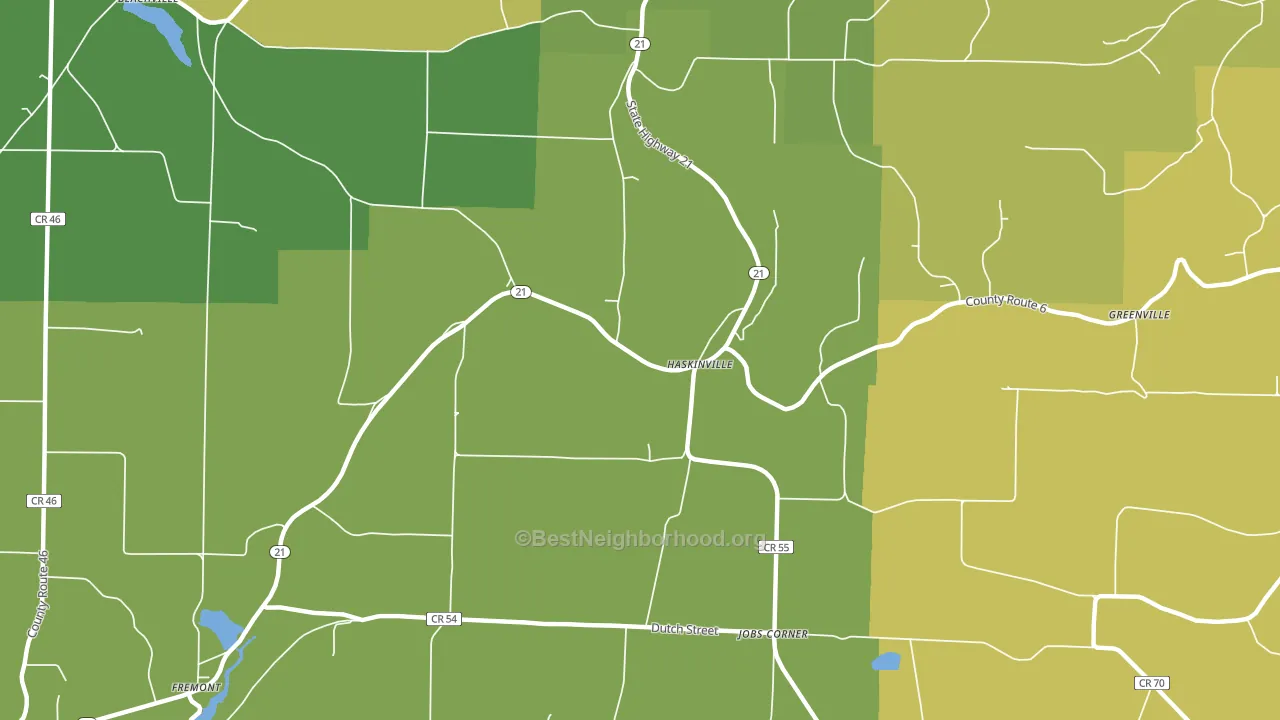Haskinville, NY block-group voter-turnout map