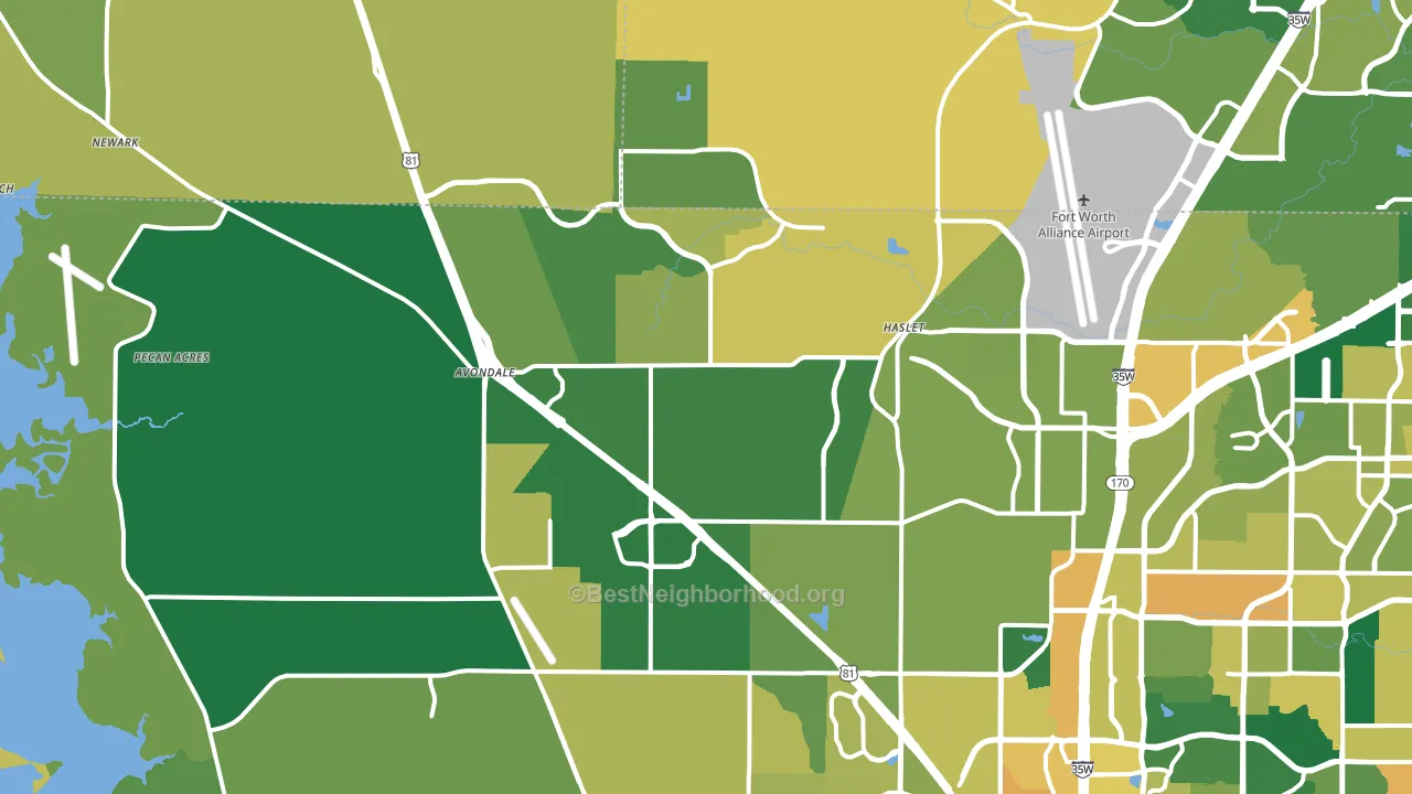 Haslet, TX block-group voter-turnout map