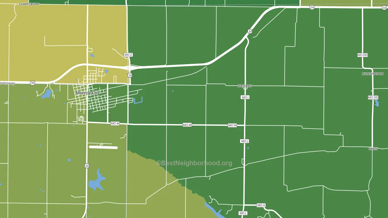 Hassard, MO block-group voter-turnout map