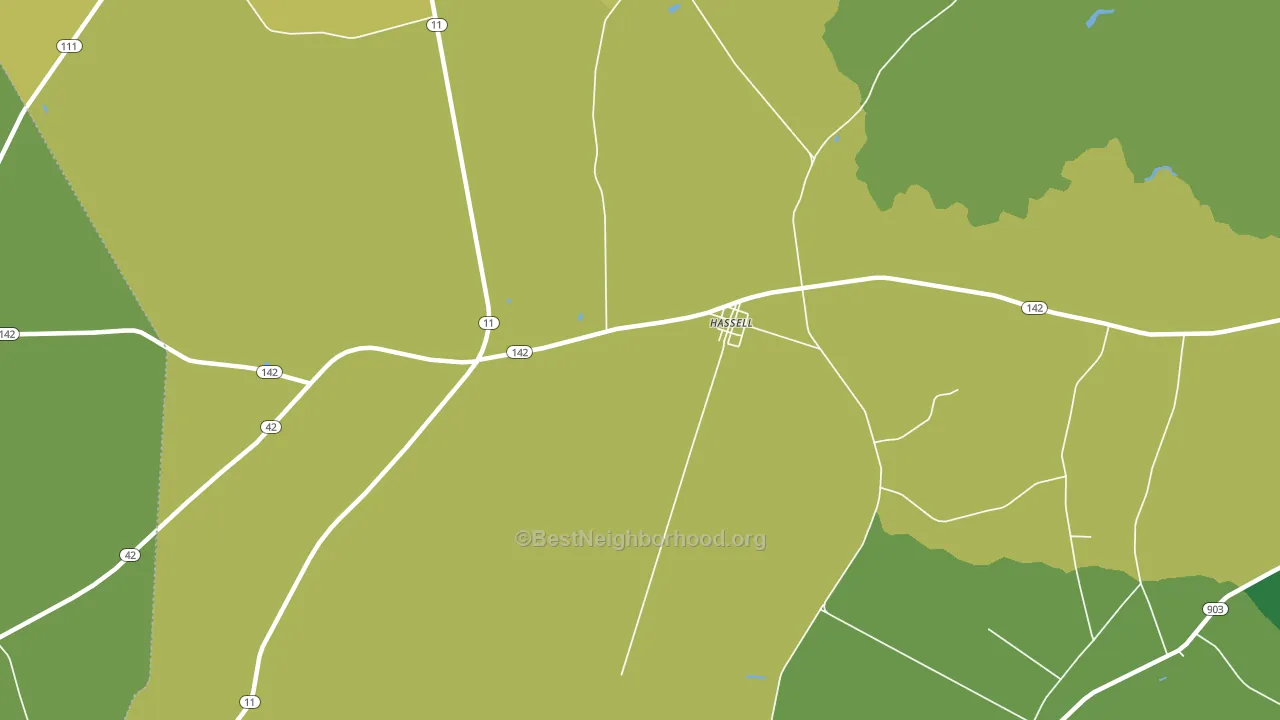 Hassell, NC block-group voter-turnout map