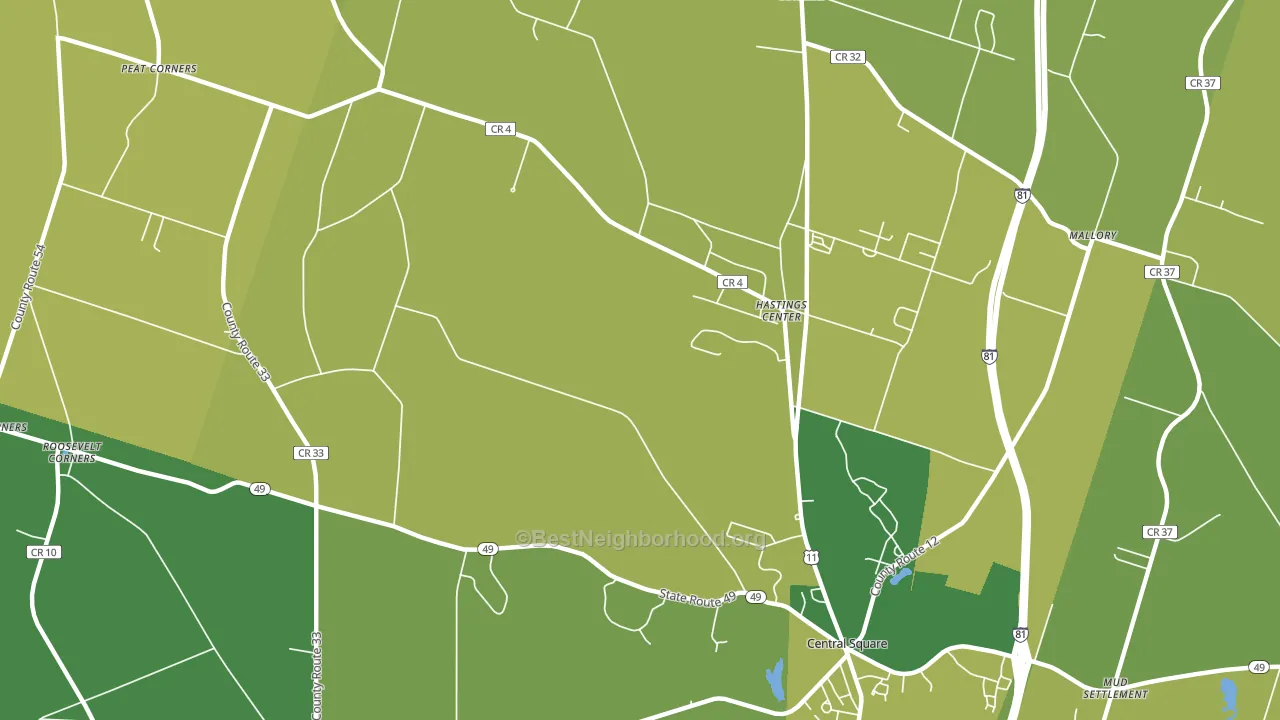 Hastings Center, NY block-group voter-turnout map