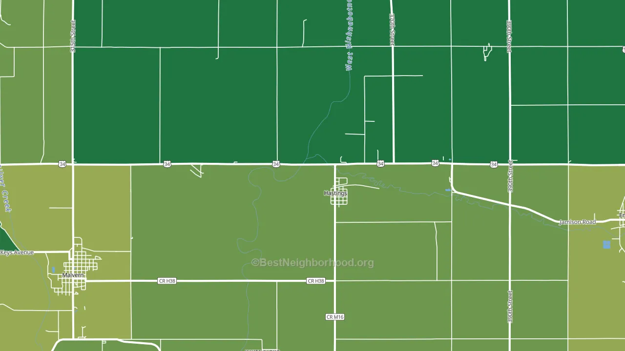 Hastings, IA block-group voter-turnout map