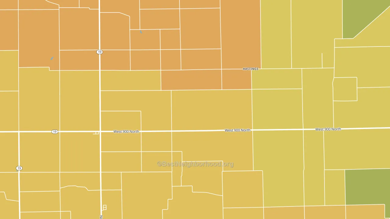 Hastings, IN block-group voter-turnout map