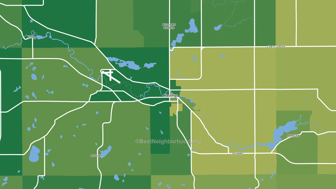 Hastings, MI block-group voter-turnout map