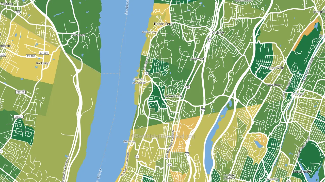 Hastings-on-Hudson, NY block-group voter-turnout map