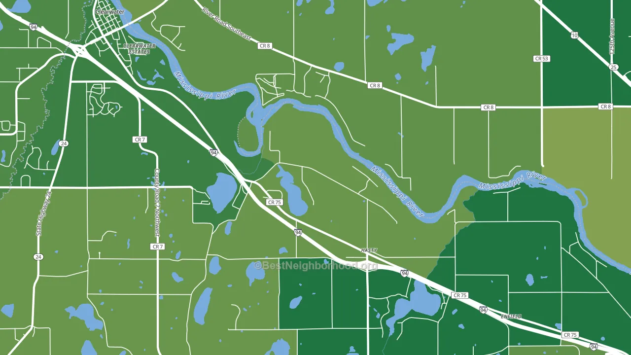 Hasty, MN block-group voter-turnout map