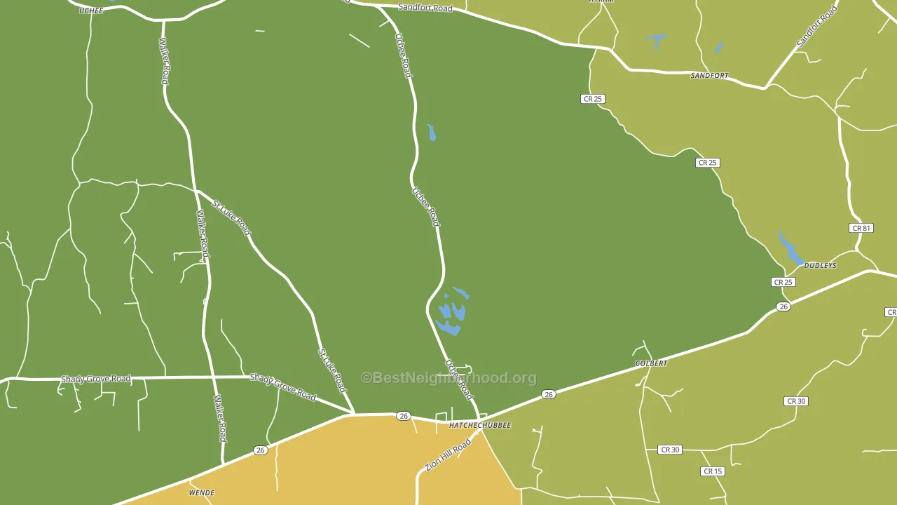 Hatchechubbee, AL block-group voter-turnout map
