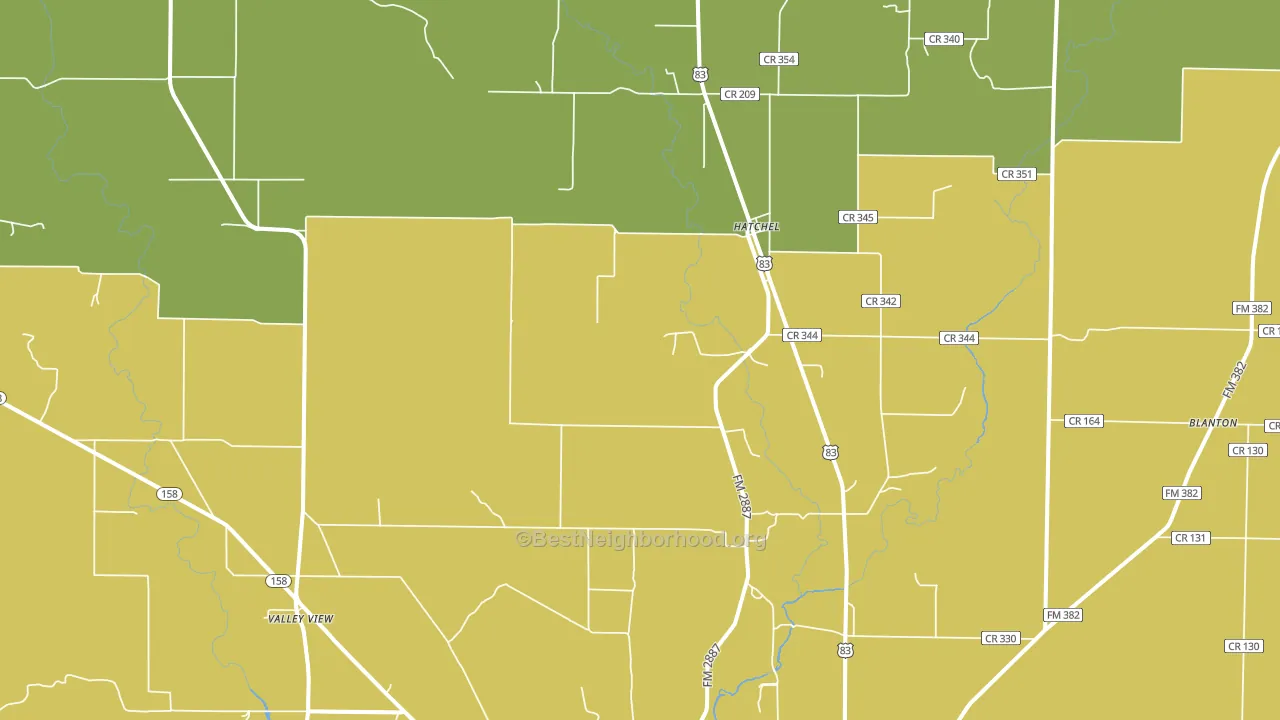 Hatchel, TX block-group voter-turnout map