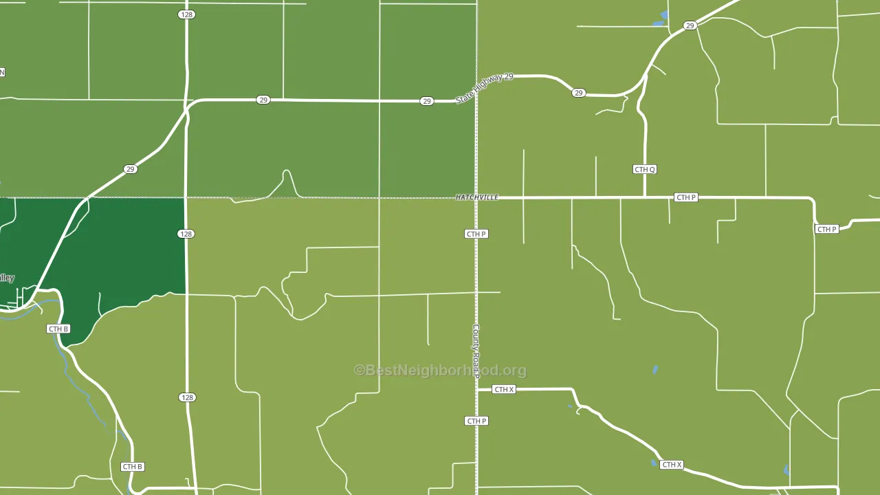 Hatchville, WI block-group voter-turnout map
