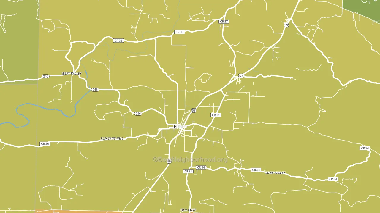Hatfield, AR block-group voter-turnout map
