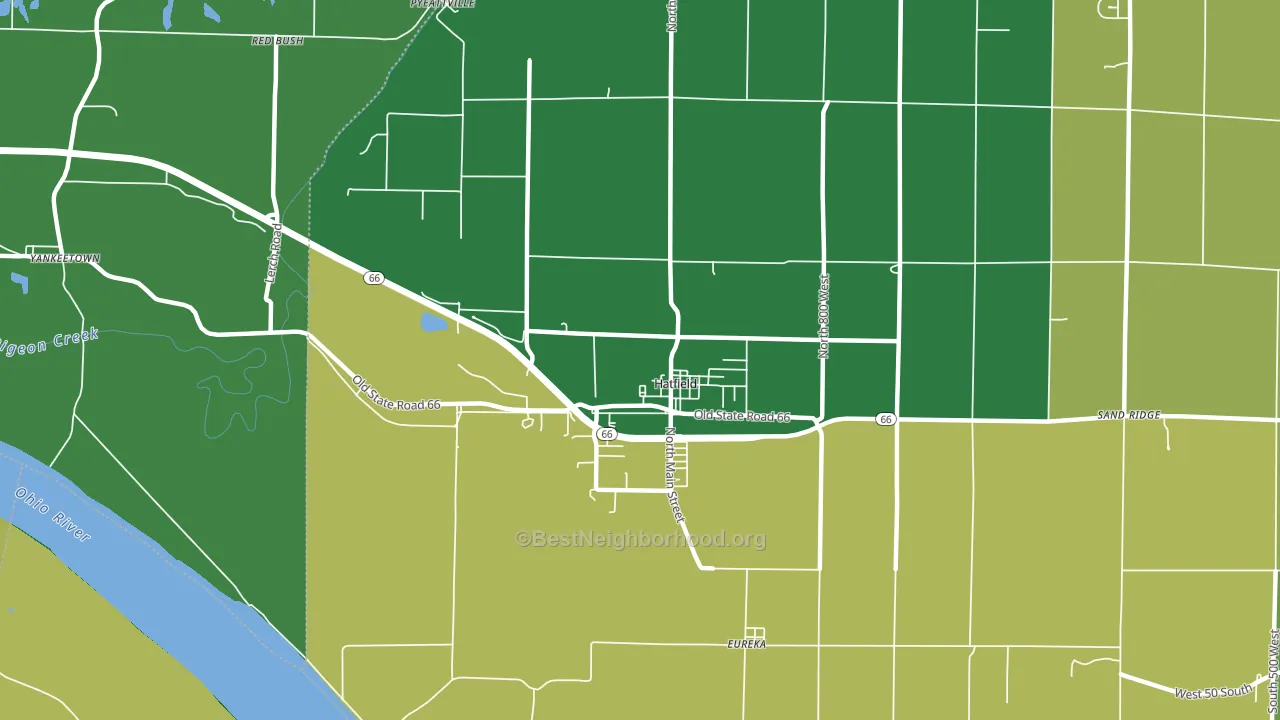 Hatfield, IN block-group voter-turnout map