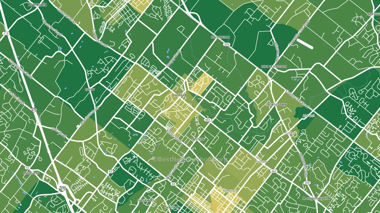 Hatfield, PA block-group voter-turnout map