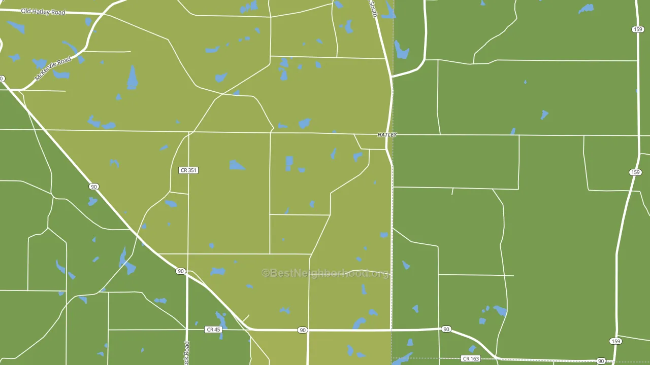 Hatley, GA block-group voter-turnout map