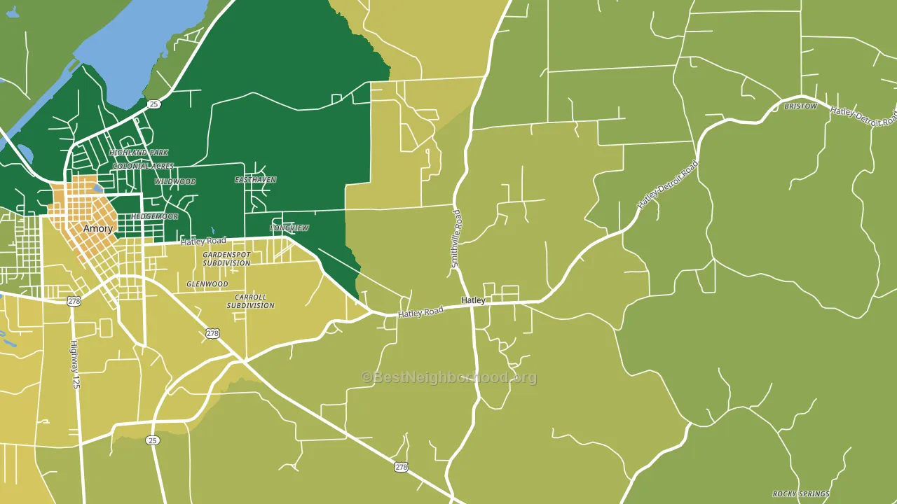 Hatley, MS block-group voter-turnout map
