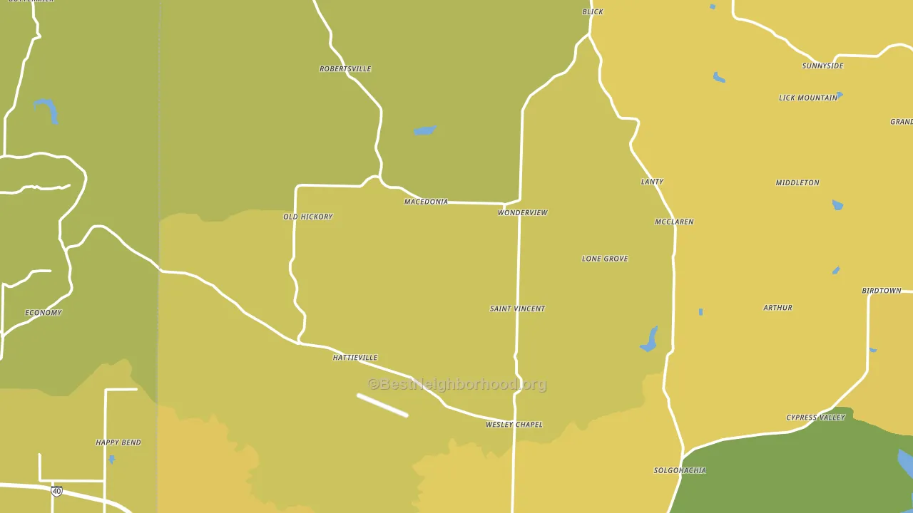 Hattieville, AR block-group voter-turnout map