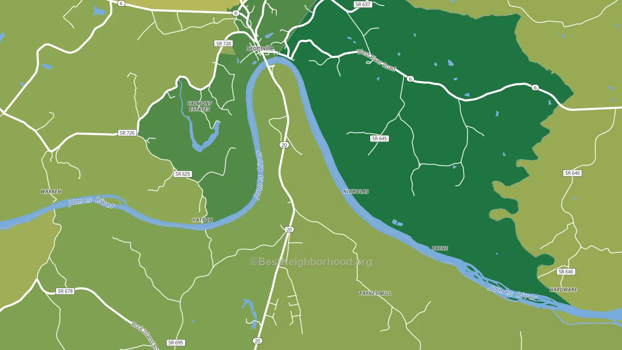 Hatton, VA block-group voter-turnout map