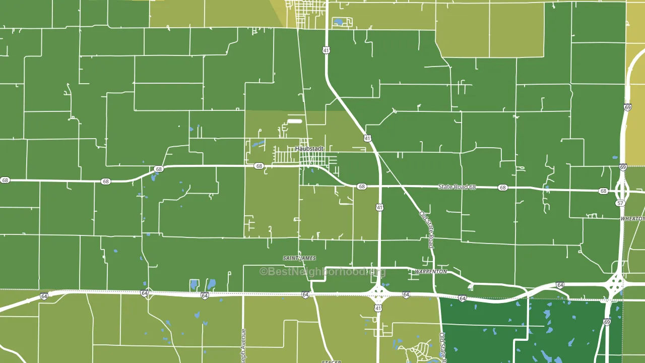 Haubstadt, IN block-group voter-turnout map