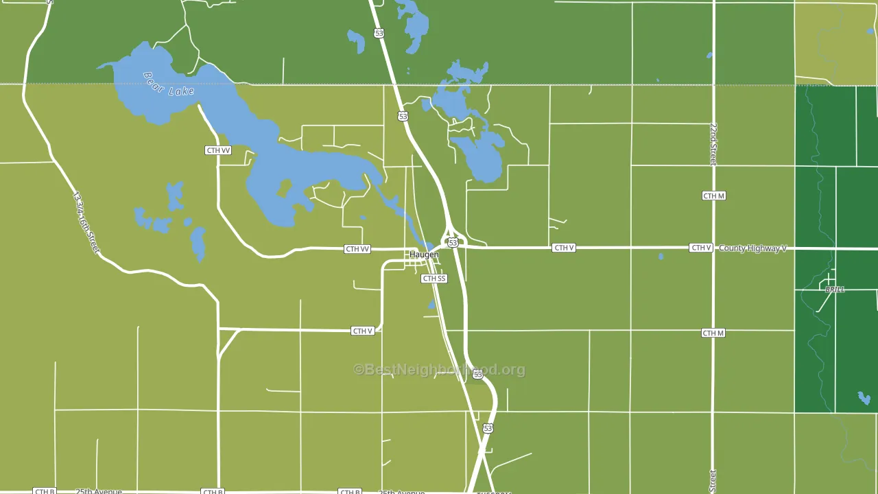Haugen, WI block-group voter-turnout map