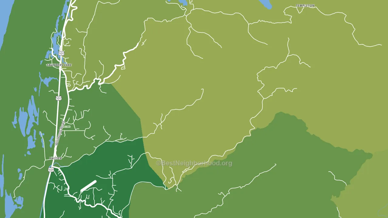 Hauser, OR block-group voter-turnout map