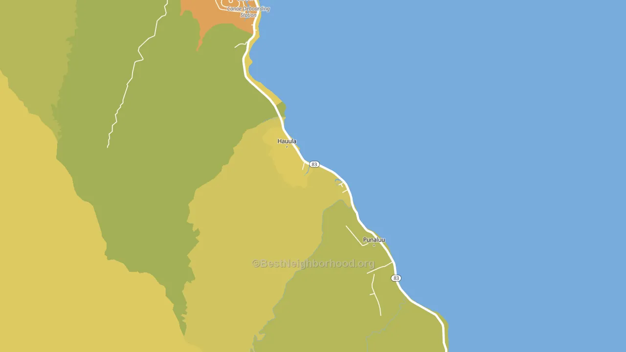 Hauula, HI block-group voter-turnout map