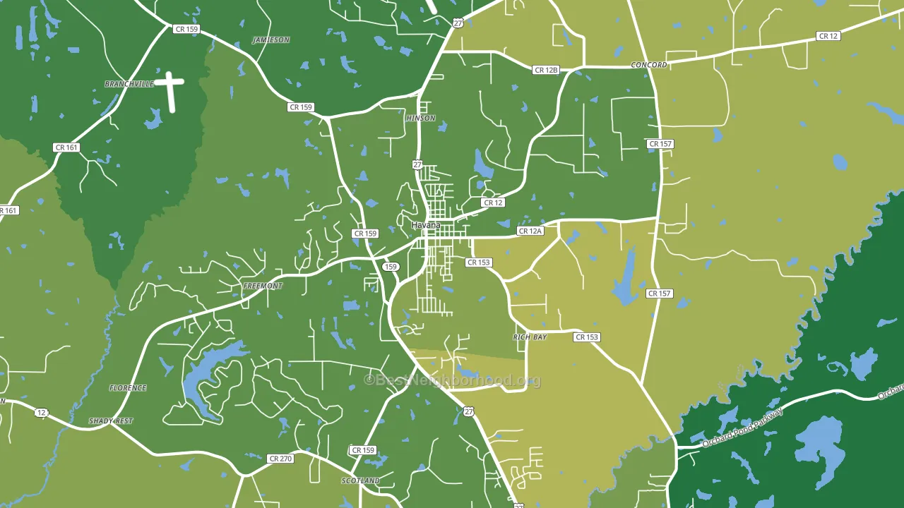 Havana, FL block-group voter-turnout map