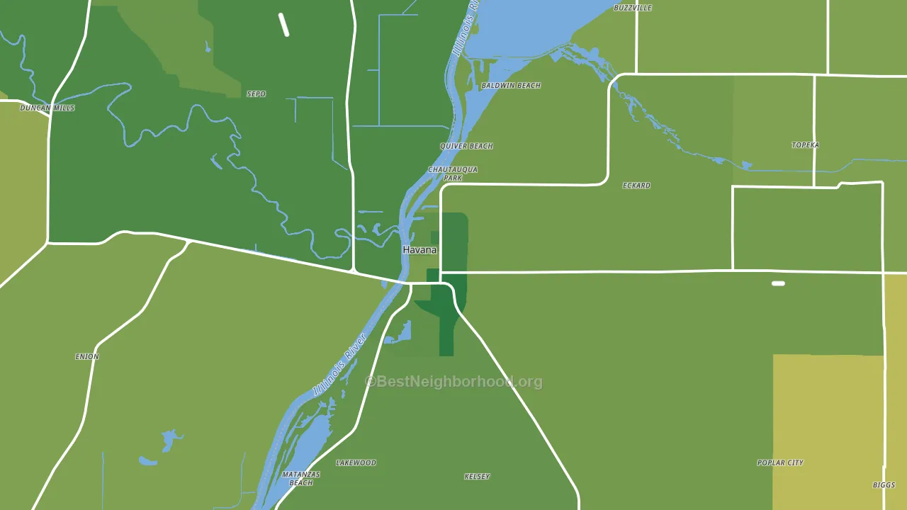 Havana, IL block-group voter-turnout map