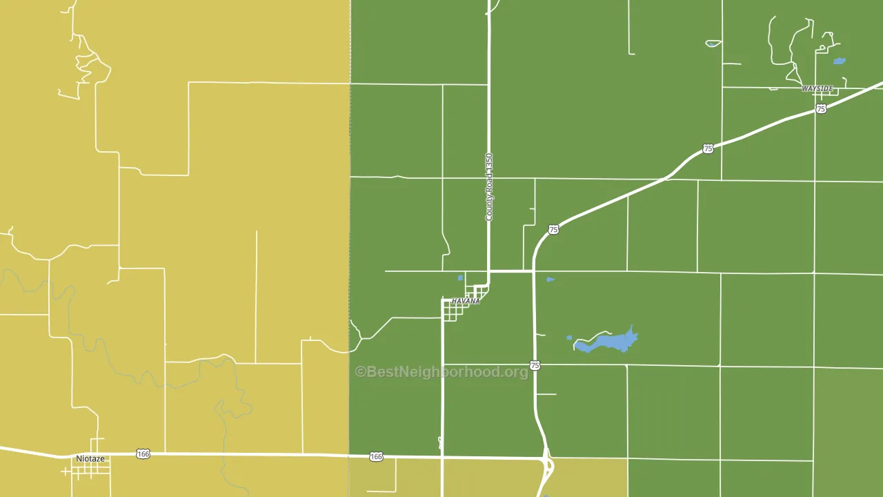 Havana, KS block-group voter-turnout map
