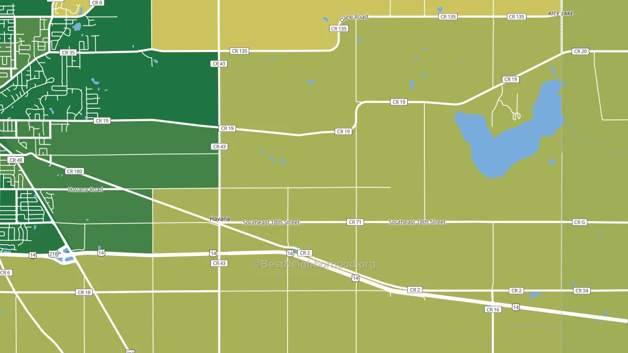 Havana, MN block-group voter-turnout map